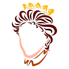 head of a young attractive prince in a crown
