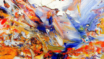 Colorful abstract background wallpaper. Modern motif visual art.  Mixtures of oil paint. Trendy...