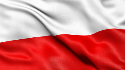 Flag of Thuringia waving in the wind. 3D illustration.