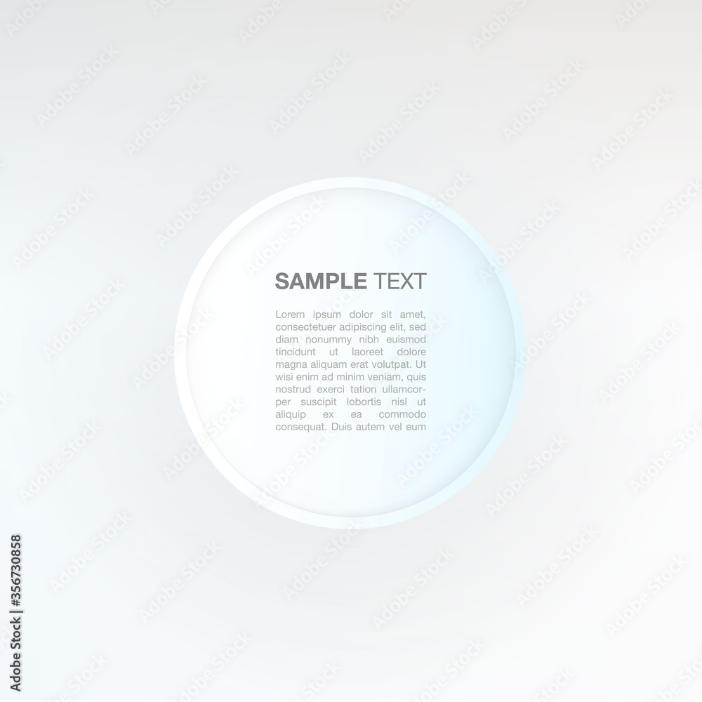 Poster abstract round text box design on minimal bright background eps 10 stock vector illustration