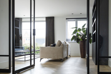 Luxury styled interior dutch living room home - obrazy, fototapety, plakaty
