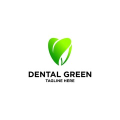 green tooth design logo template