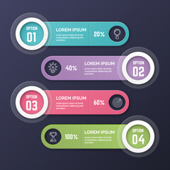 Realistic step infographic element template