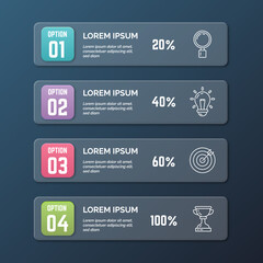 Realistic step infographic element template