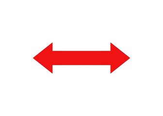 red double headed arrow on white background illustration direction navigation symbol side ways 