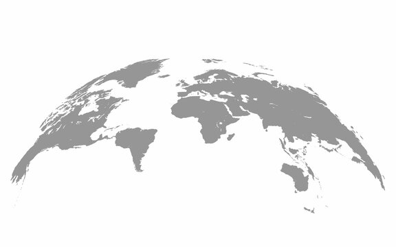 Fototapeta Map world Curved shape Gray vector