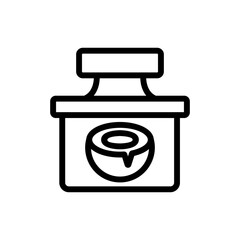 coconut creamy liquid container icon vector. coconut creamy liquid container sign. isolated contour symbol illustration