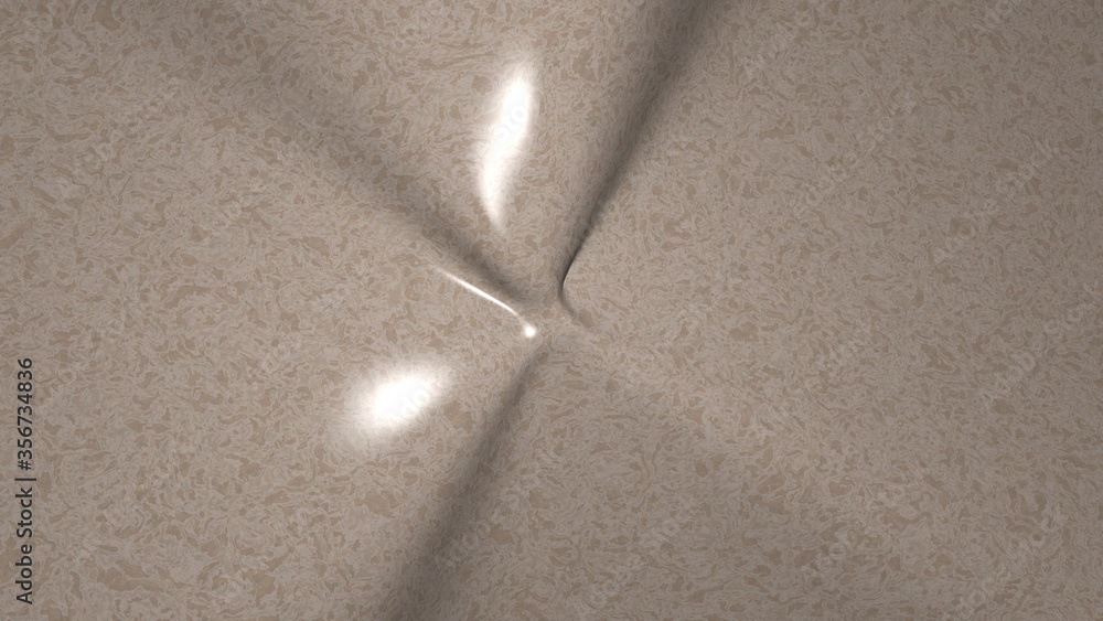 Poster chaotic 3d abstract background of curved geometrical patterns of stone color with lighting and shado