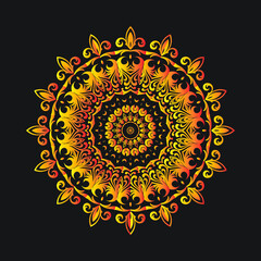 Circular pattern in form of mandala for Henna, Mehndi, tattoo, decoration. Decorative ornament in ethnic oriental style. Coloring book page.