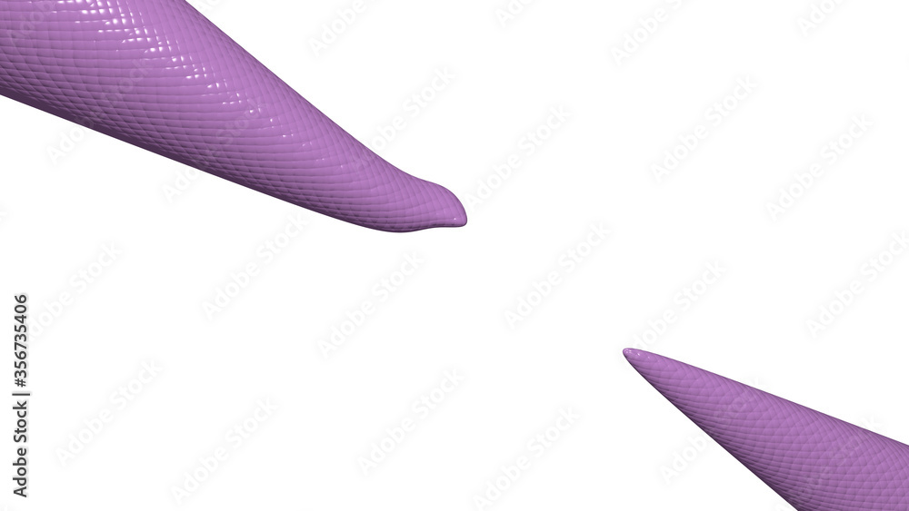 Aufkleber chaotic 3d abstract background of curved geometrical patterns of medium orchid color with lighting a