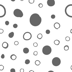 Circles seamless pattern. Random doodle dots texture background. Hand drawn design.