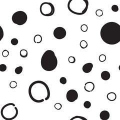 Circles seamless pattern. Random doodle dots texture background. Hand drawn design.