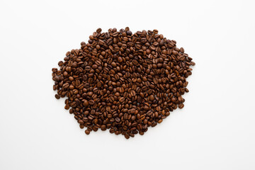 Coffee beans on white background