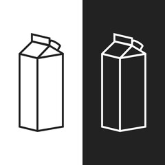 Milk Carton Vector, Dairy Packaging Outline, Container Box, Beverage Container Carton Vector Illustration Background