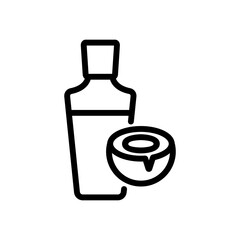 coconut cosmetic bottle icon vector. coconut cosmetic bottle sign. isolated contour symbol illustration