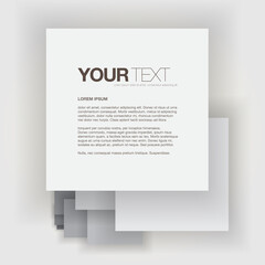 Naklejka na ściany i meble Minimal black and white text box design with shadows Eps 10 stock vector illustration 