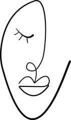 Woman face continuous line drawing