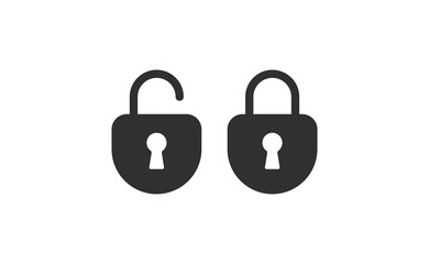 Lock icon, security symbol. Padlock pictogram.
