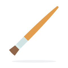 Drawing brush with flat bristles vector flat isolated