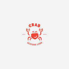 Crab logo vector design, seafood restaurant logo