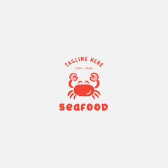Fototapeta na wymiar Crab logo vector design, seafood restaurant logo