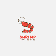 Shrimp, prawn logo vector design, seafood restaurant logo