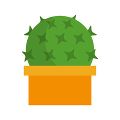 Cactus in a pot vector flat illustration.