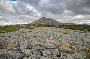 summer Hiking in the mountains of the southern Urals. mount Iremel