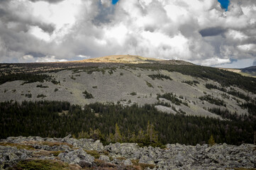 summer Hiking in the mountains of the southern Urals. mount Iremel