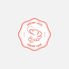 Shrimp, prawn logo vector design, seafood restaurant logo