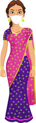 Indian lady wearing mask