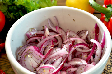 pickled sweet onions in lemon and provence herbs with kensa
