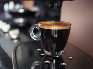 a cup of freshly prepared espresso