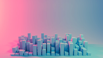 Big graph of progress rate and analysis of global at forex strategy modern calculation for a company statistic. grow your investment structure with marketing measure report chart blue 3d illustration