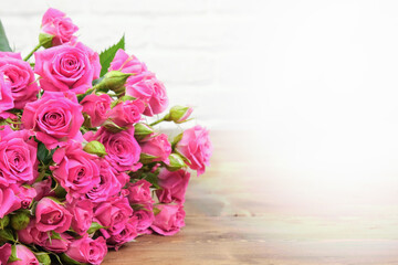 Concept background textures greeting card. flowers close up with a copy space. extra wide banner