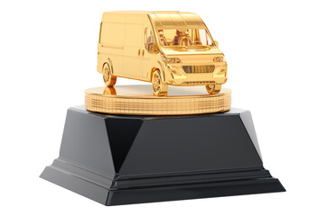 Golden Award, best freight transportation. 3D rendering