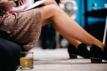 Woman drinking a cocktail 