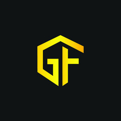 Initial Letter GF Logo Design Vector Template. Creative Linked Alphabetical GF Logo Vector