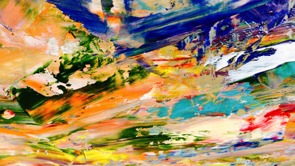 Colorful abstract background wallpaper. Modern motif visual art.  Mixtures of oil paint. Trendy...