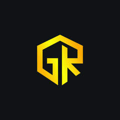 Initial Letter GR Logo Design Vector Template. Creative Linked Alphabetical GR Logo Vector