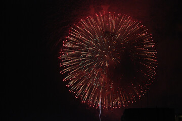 夜を彩る花火です。日本にて。
とても綺麗です。