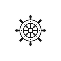Steering wheel (ship) icon vector illustration