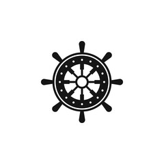 Steering wheel (ship) icon vector illustration
