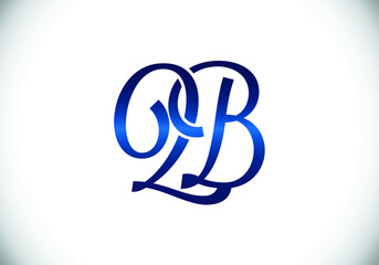 Initial Monogram Letter Q B Logo Design Vector Template. Q B Letter Logo Design