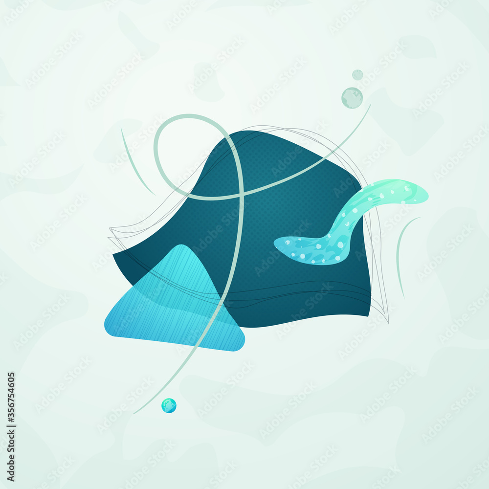 Wall mural creative minimalist hand drawn abstract illustration. modern abstract shapes in contemporary style f