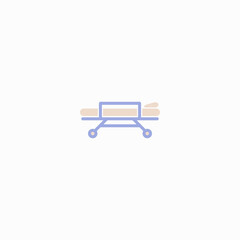 stretcher bed icon flat vector logo design trendy