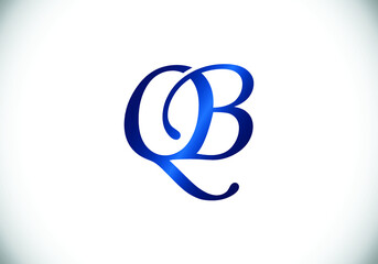 Initial Monogram Letter Q B Logo Design Vector Template. Q B Letter Logo Design