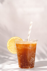 cup of cold orange drink 