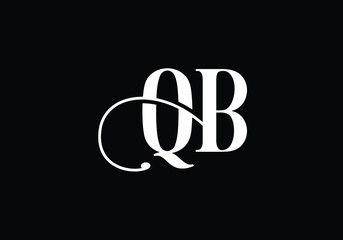 Initial Monogram Letter Q B Logo Design Vector Template. Q B Letter Logo Design