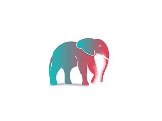 colorful elephant vector illustration logo design